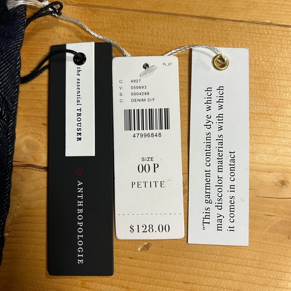 Anthropologie Blue Denim Trouser Size 00 Petite - Picture 6 of 7